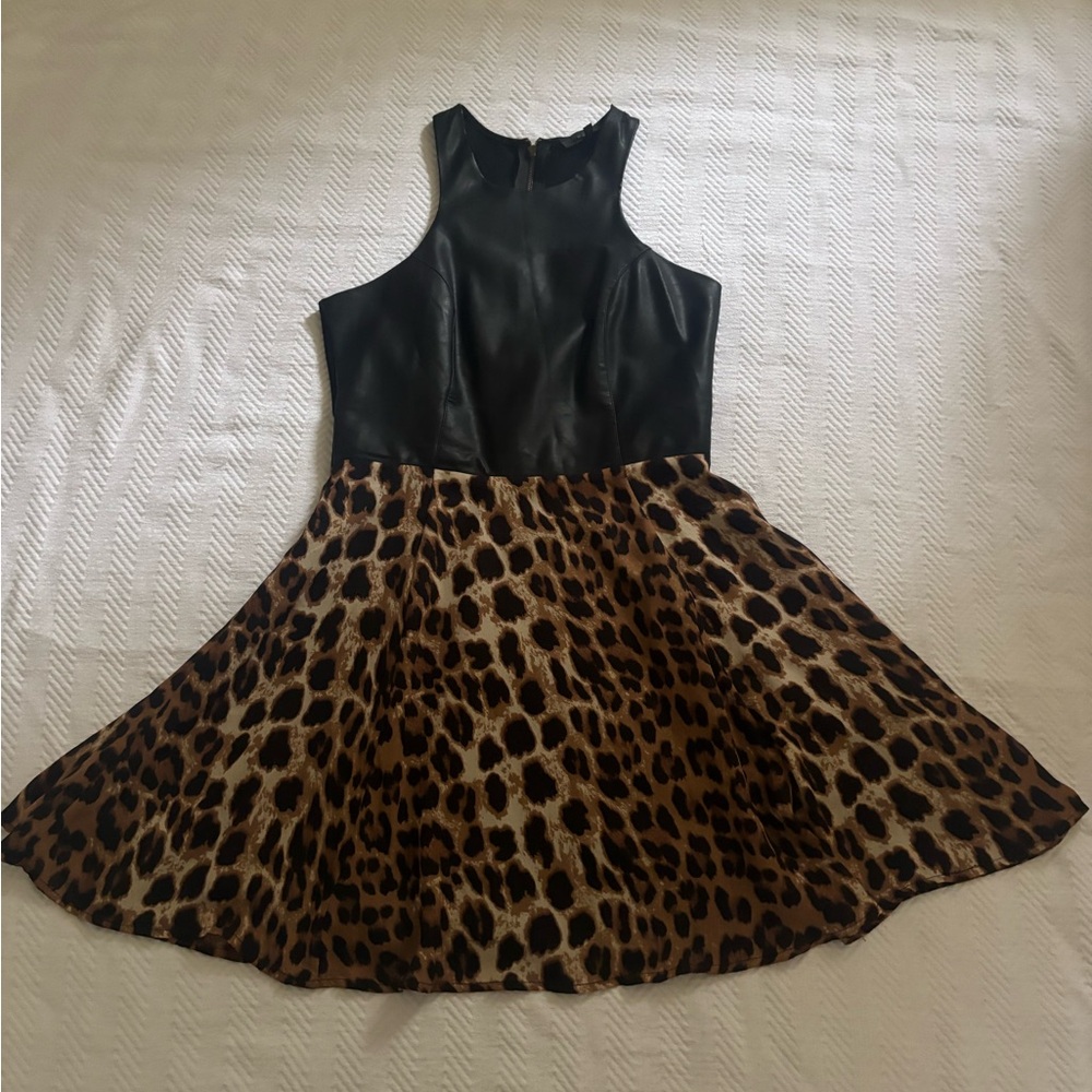 Stylish Black and Brown Leopard Print women’s Dress